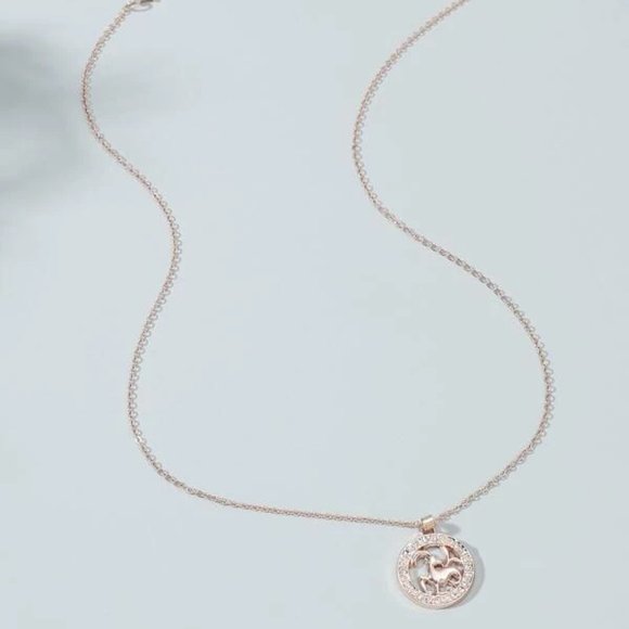 Capricorn Zodiac Rose Gold Necklace - Picture 3 of 3